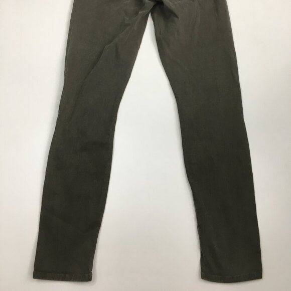 PAIGE Green Leaf Silk Coating Logo Hardware Faux Pockets Verdugo Ankle Jeans - Picture 10 of 13